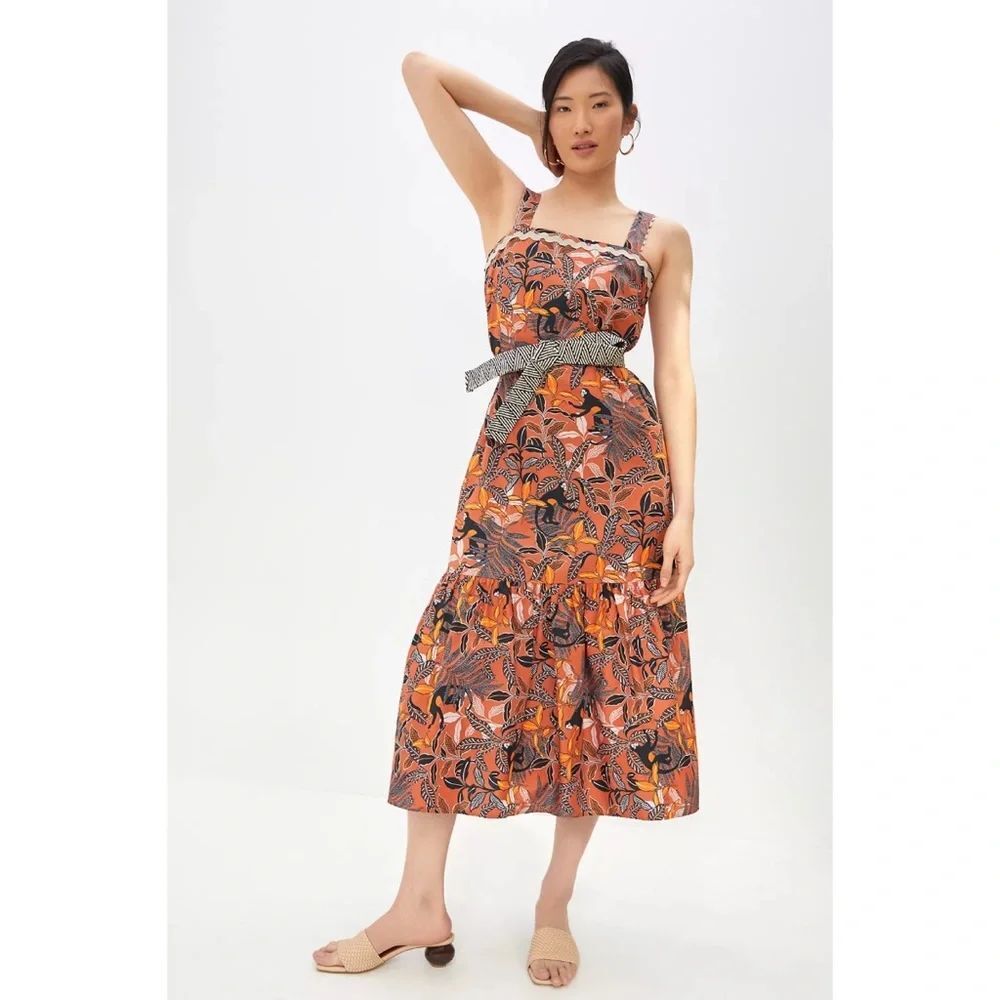 Anthropologie Corey Lynn Calter Flounced Midi Dress